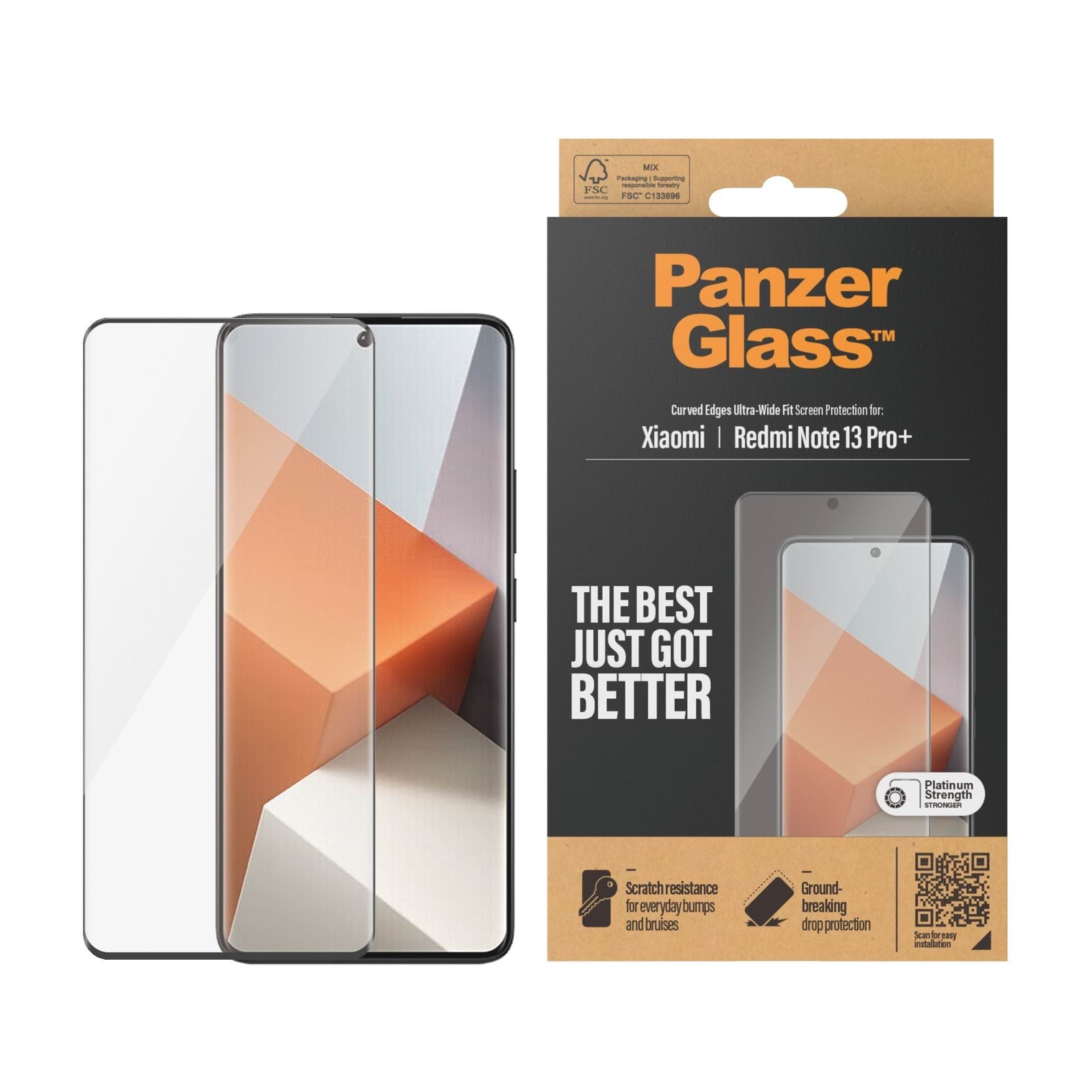 PanzerGlass Screen Protector Xiaomi Redmi Note 13 Pro+ | Ultra-Wide Fit Beskyttelsesglas PANZER8072