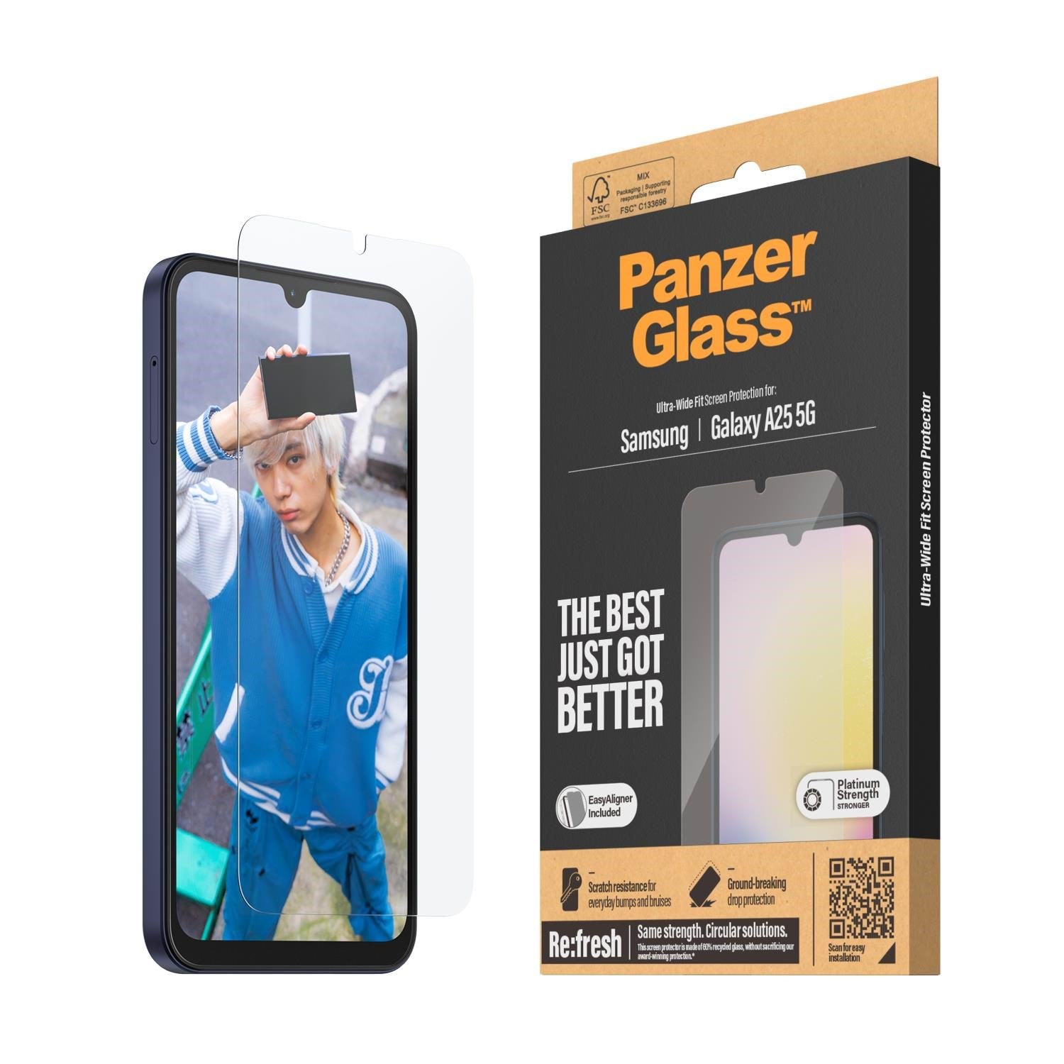 PanzerGlass Screen Protector Samsung Galaxy A25 5G | Ultra-Wide Fit w. EasyAligner
