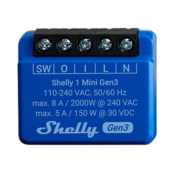 Shelly 1 Mini (GEN 3) - WiFI relæ med potentialfrit kontaktsæt (230VAC) Smart Home Shelly_Plus_1_Mini_G3