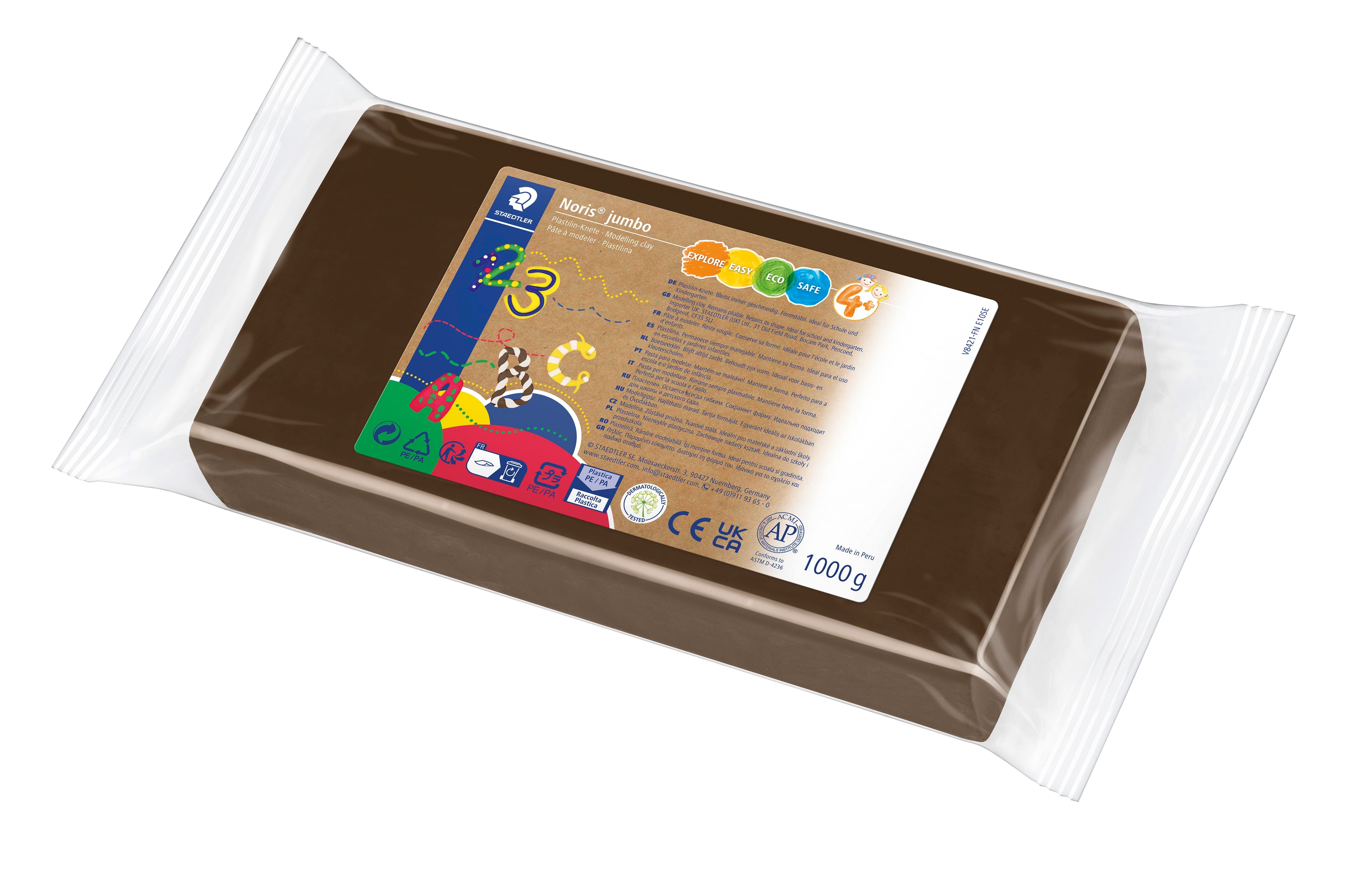 Stædtler Noris Jumbo modellervoks 1000g Brun Hobby Artikler 8421-7