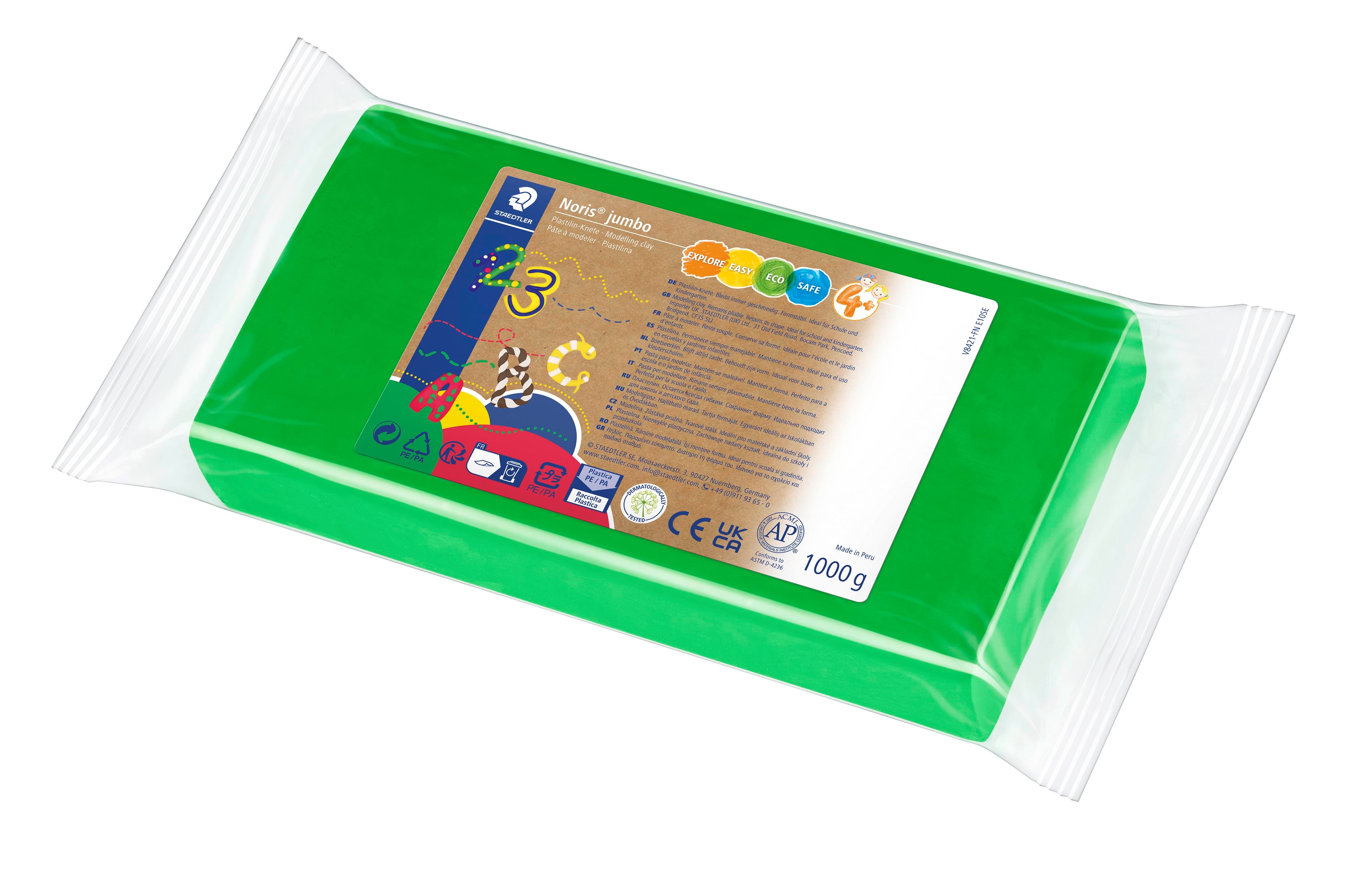Staedtler Noris Jumbo modellervoks 1000g Grøn Hobby Artikler 8421-5