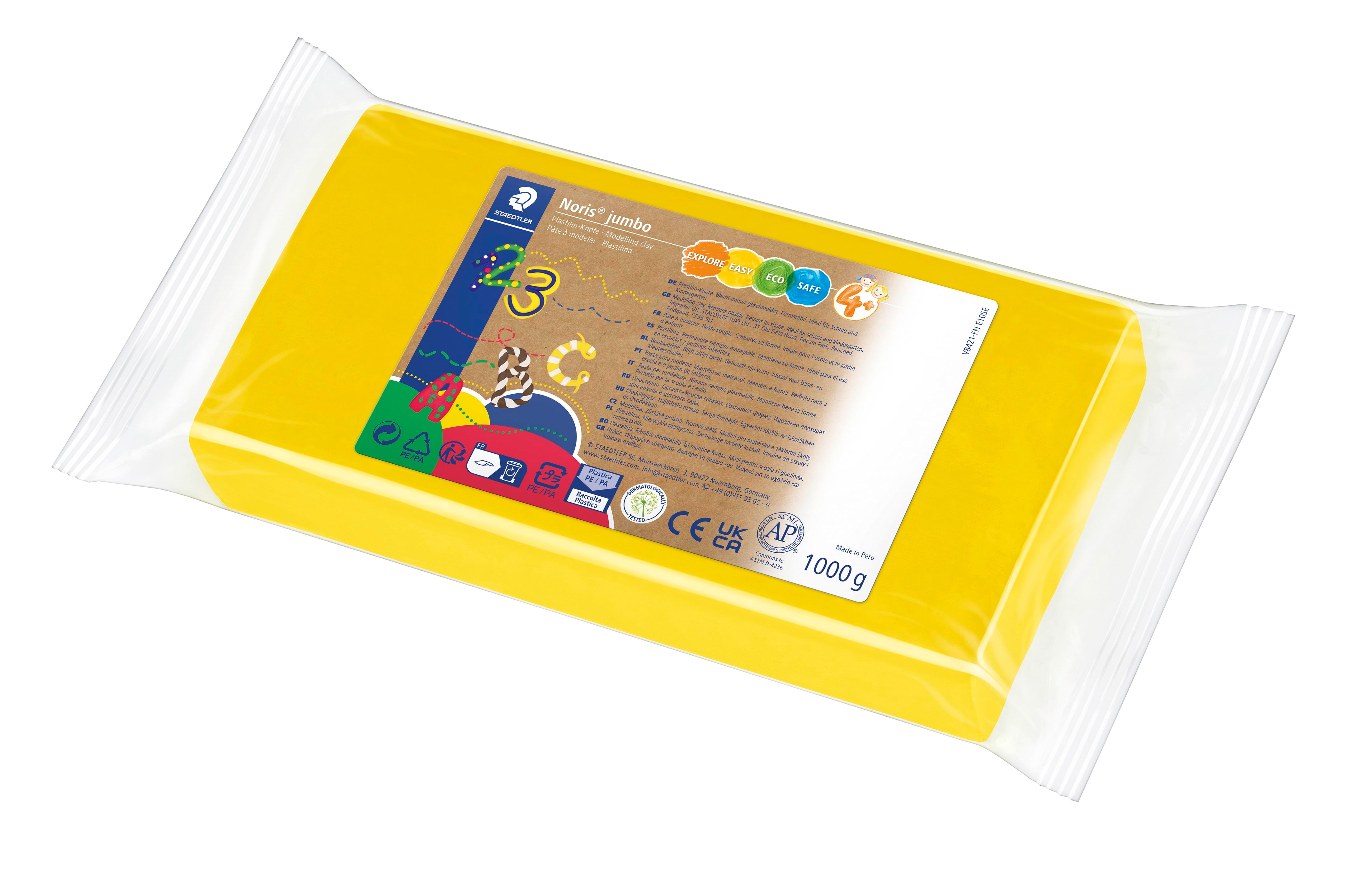 Stædtler Noris Jumbo modellervoks 1000g Gul Hobby Artikler 8421-1