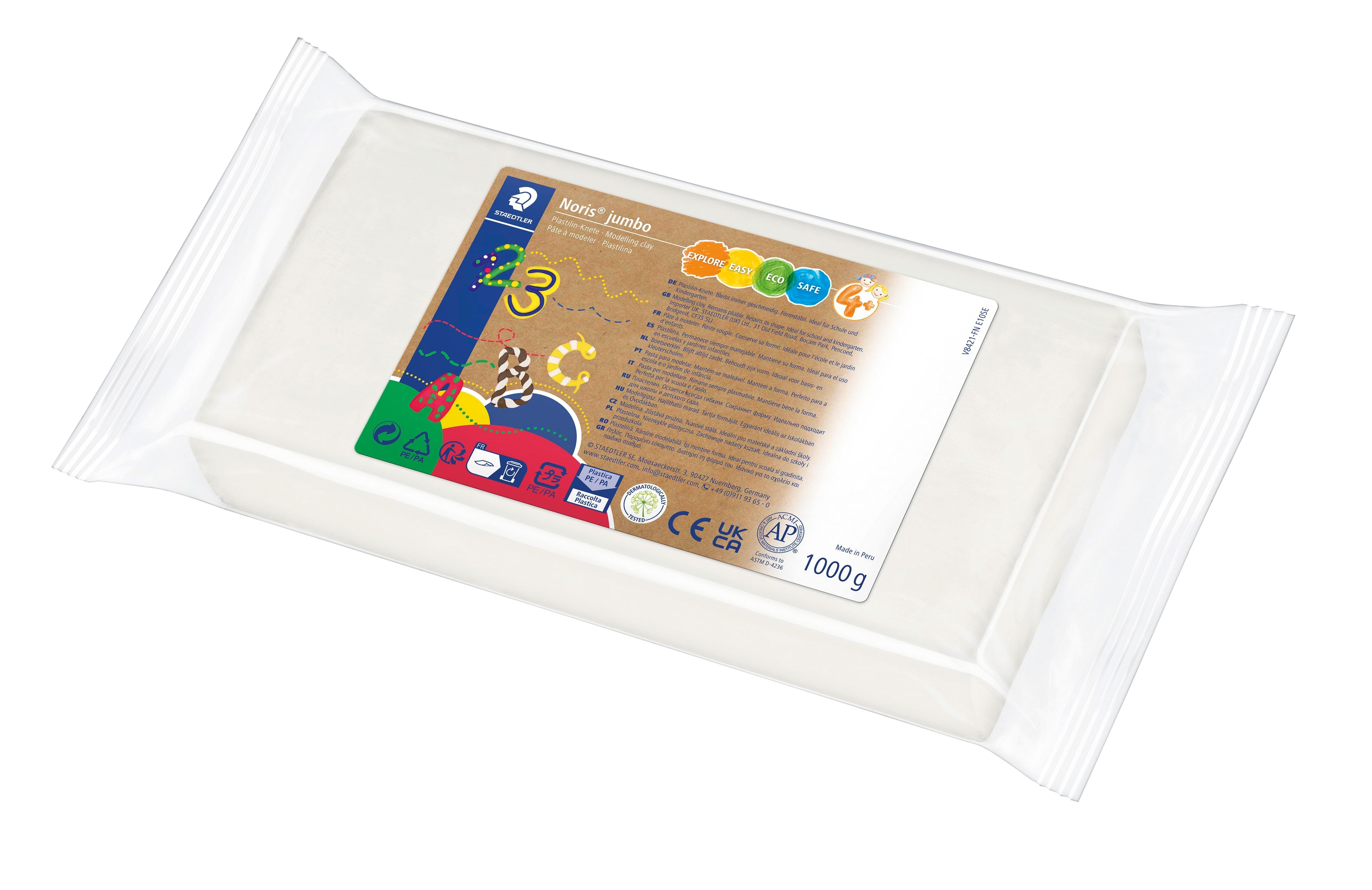 Staedtler Noris Jumbo modellervoks 1000g Hvid Hobby Artikler 8421-0