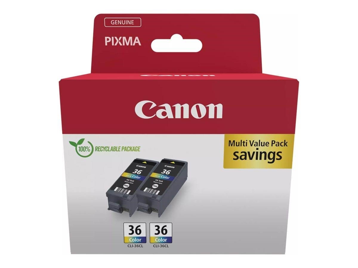 Canon CLI-36 / 1511B025 3-Color Twin Pac Printerpatron Og Toner Cyan, Magenta, Gul