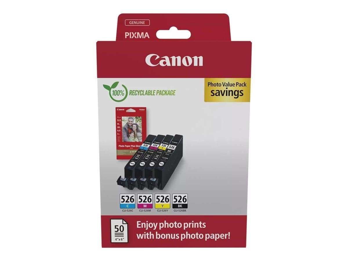 Canon CLI-526 / 4540B019 C/M/Y/BK Value Fotopapir