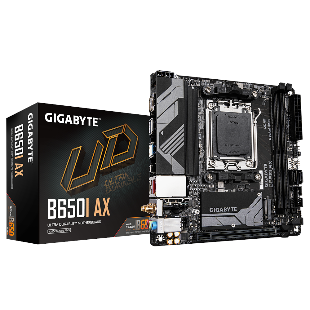 GIGABYTE B650I AX Bundkort - AMD B650 - AMD AM5 - DDR5 RAM - Mini-ITX Bundkort