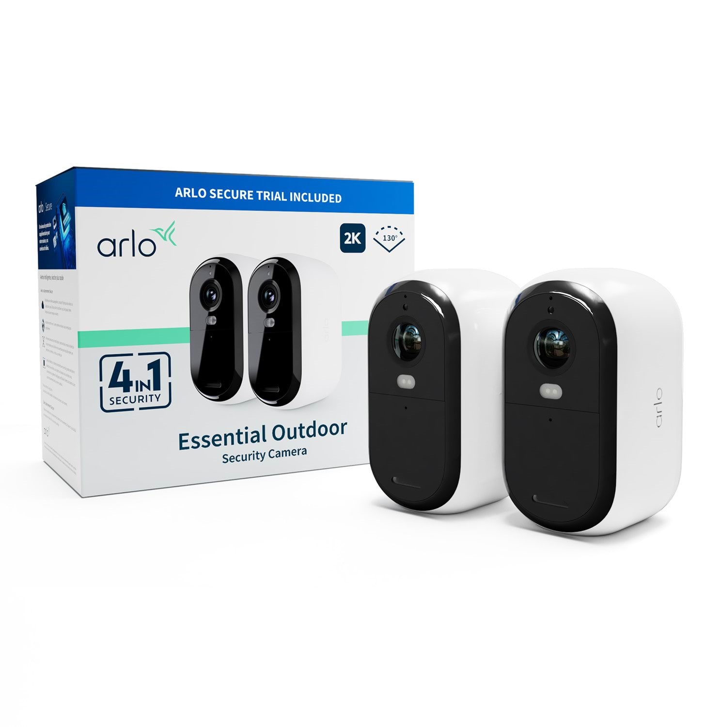Arlo Essential 2 2K Udendørs Sikkerhedskamera 2-pak Smart Home VMC3250-100EUS