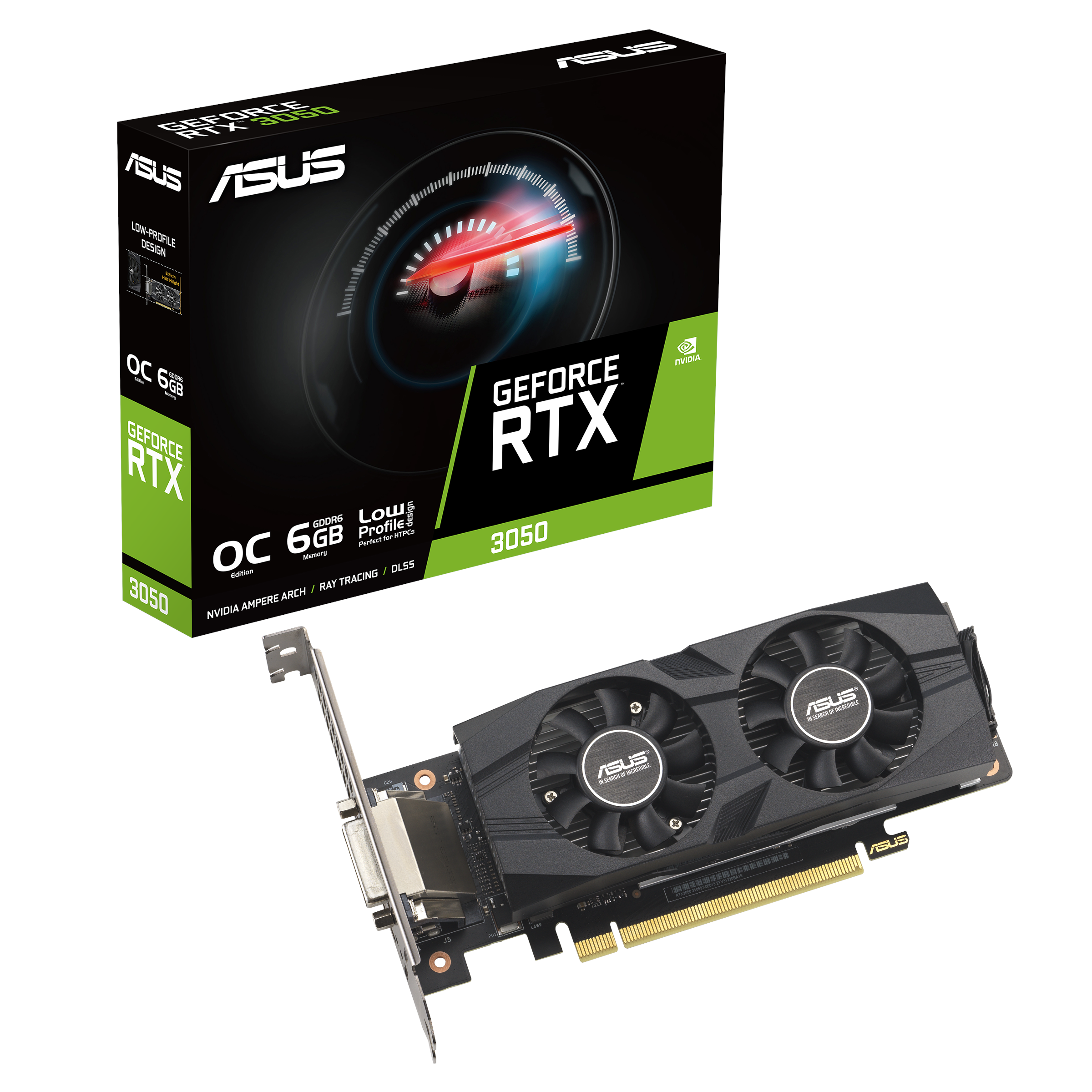 ASUS GeForce RTX 3050 Low Profile OC - 6GB GDDR6 RAM - Grafikkort Grafikkort 90YV0KQ0-M0NA00