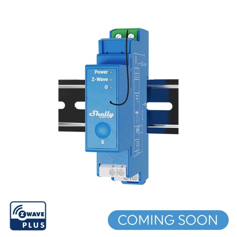 Shelly Qubino Wave Pro 1 - Z-Wave relæ med potentialfrit kontaktsæt (110-240VAC)