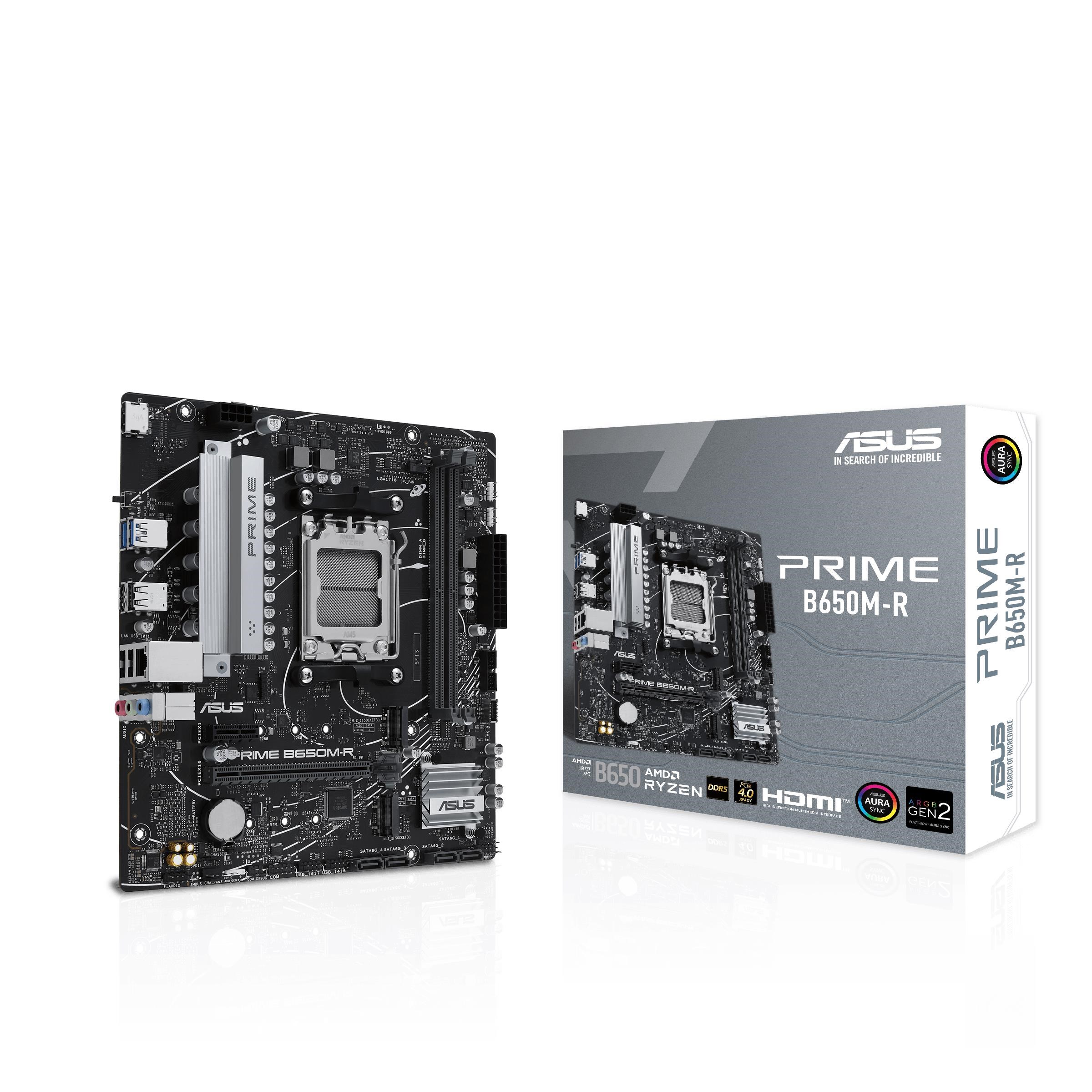 ASUS PRIME B650M-R Bundkort - AMD B650 - AMD AM5 - DDR5 RAM - Micro-ATX