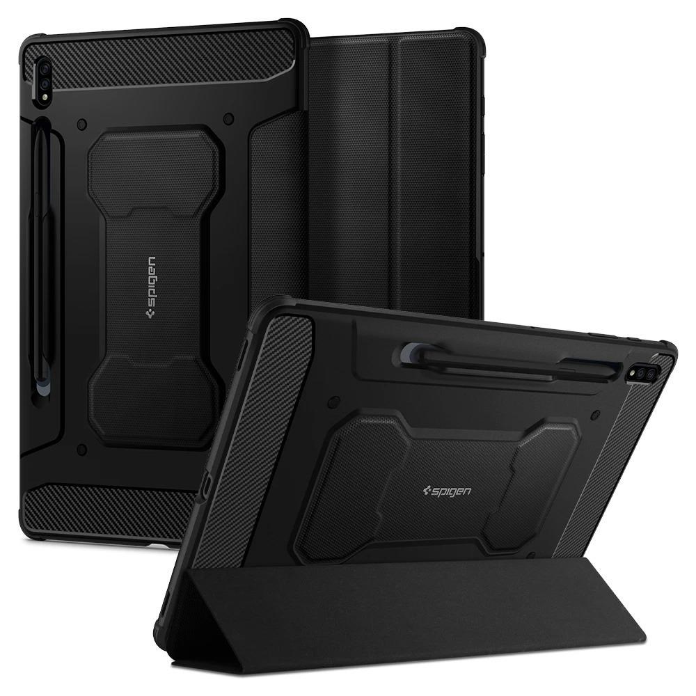 Spigen Rugged Armor Pro - black - Samsung Galaxy Tab S7+/S8+ Tablet Cover ACS01607