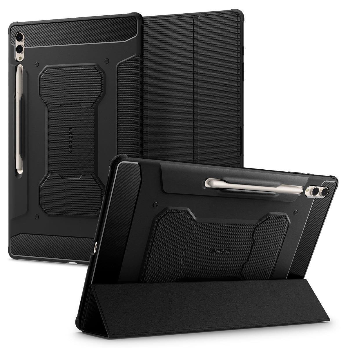 Spigen Rugged Armor Pro - black - Samsung Galaxy Tab S10/S9/S8 Ultra Tablet Cover ACS06538