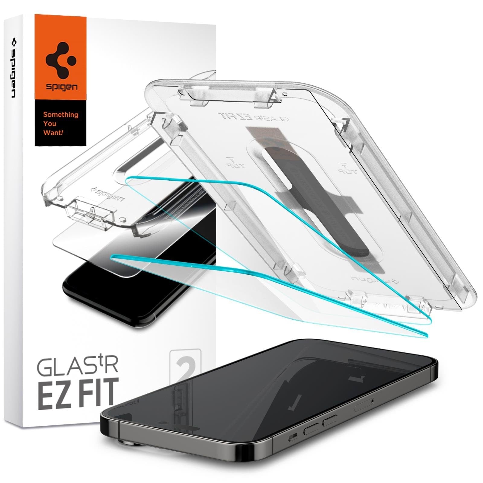 Spigen Glass tR EZ Fit 2 Pack - Transparency Sensor Protection - iPhone 14 Pro