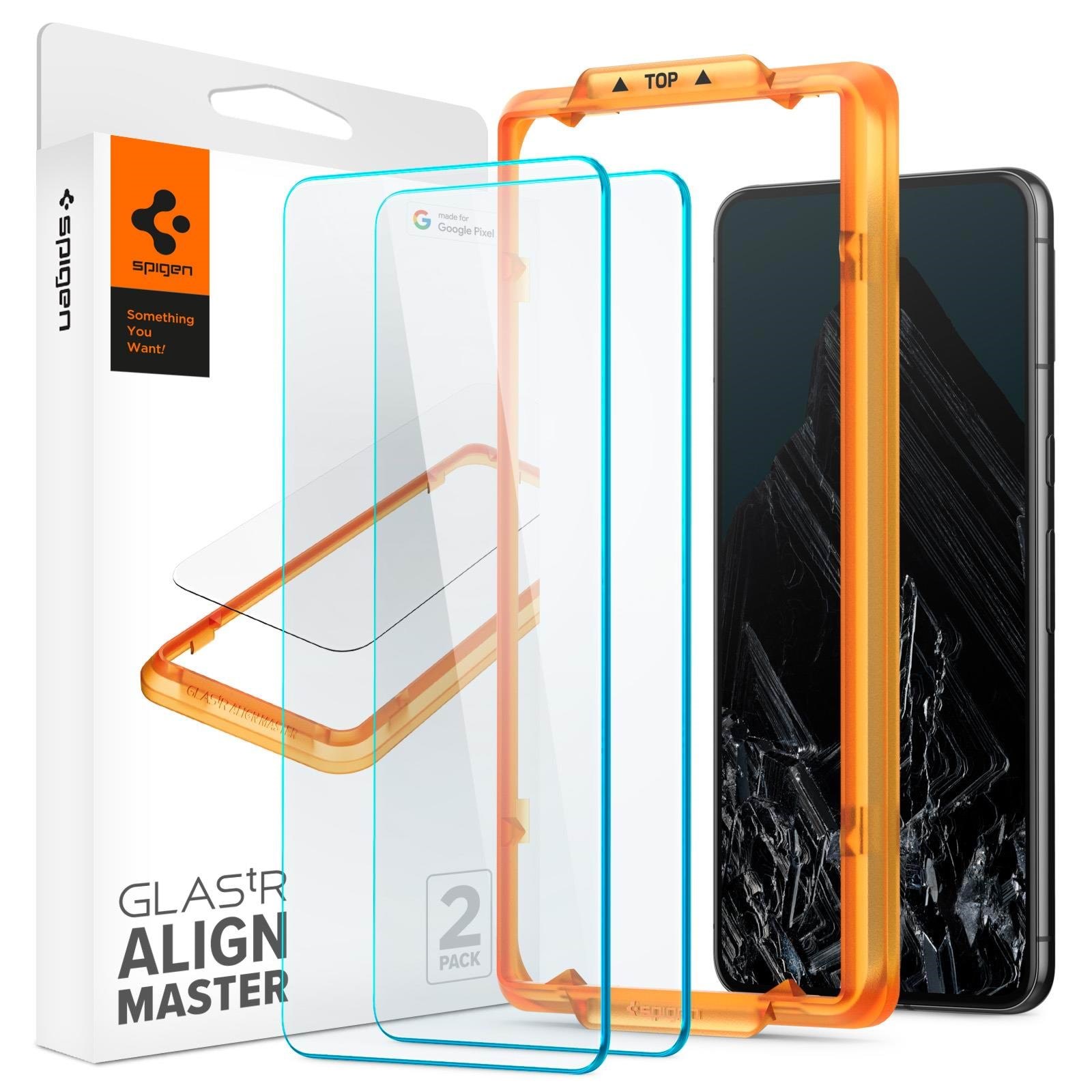 Spigen Glass tR AlignMaster 2 Pack - Google Pixel 8 Pro Beskyttelsesglas AGL07395