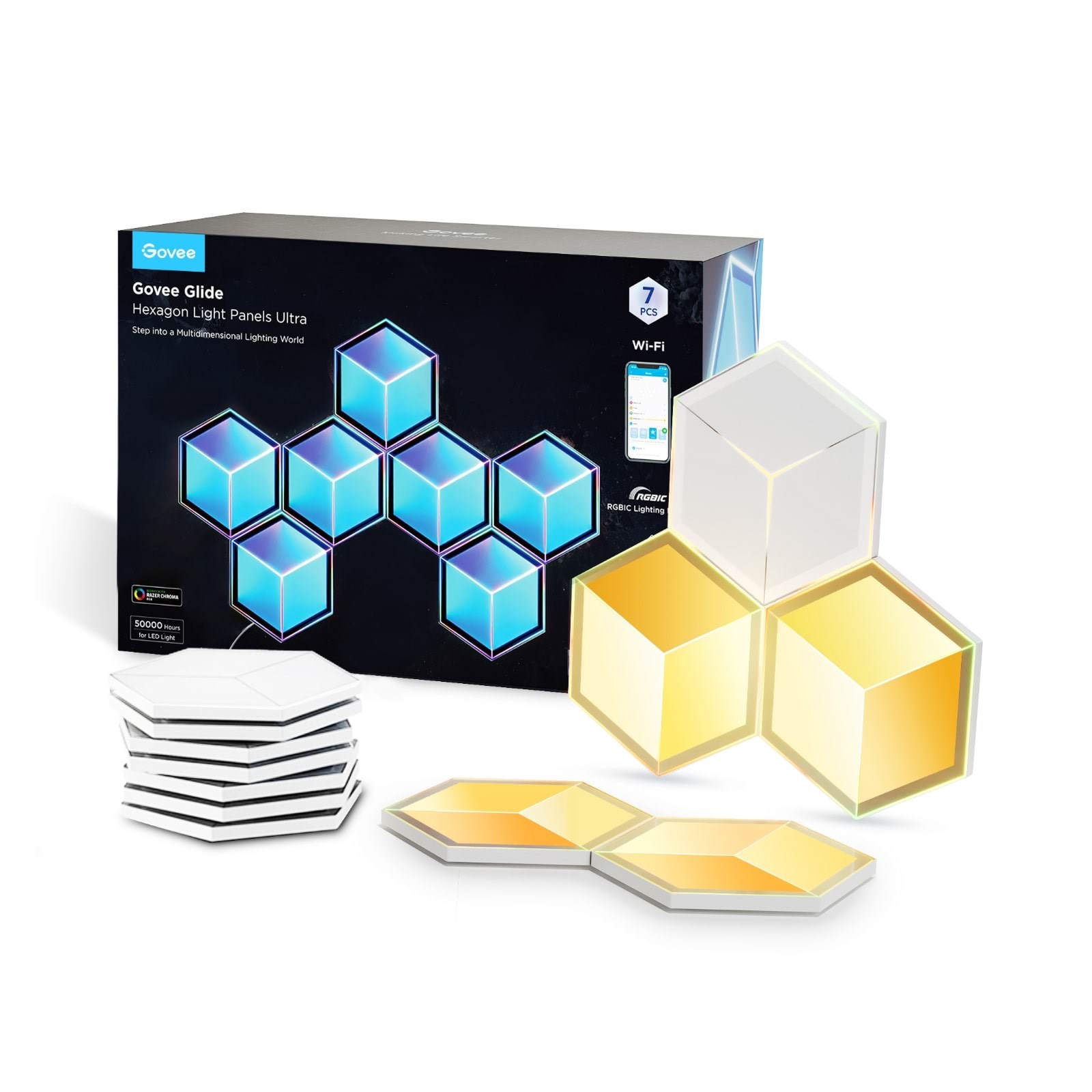 Govee Glide Hexagon Light Panels Ultra 7-Pack Smart Home H606AC81