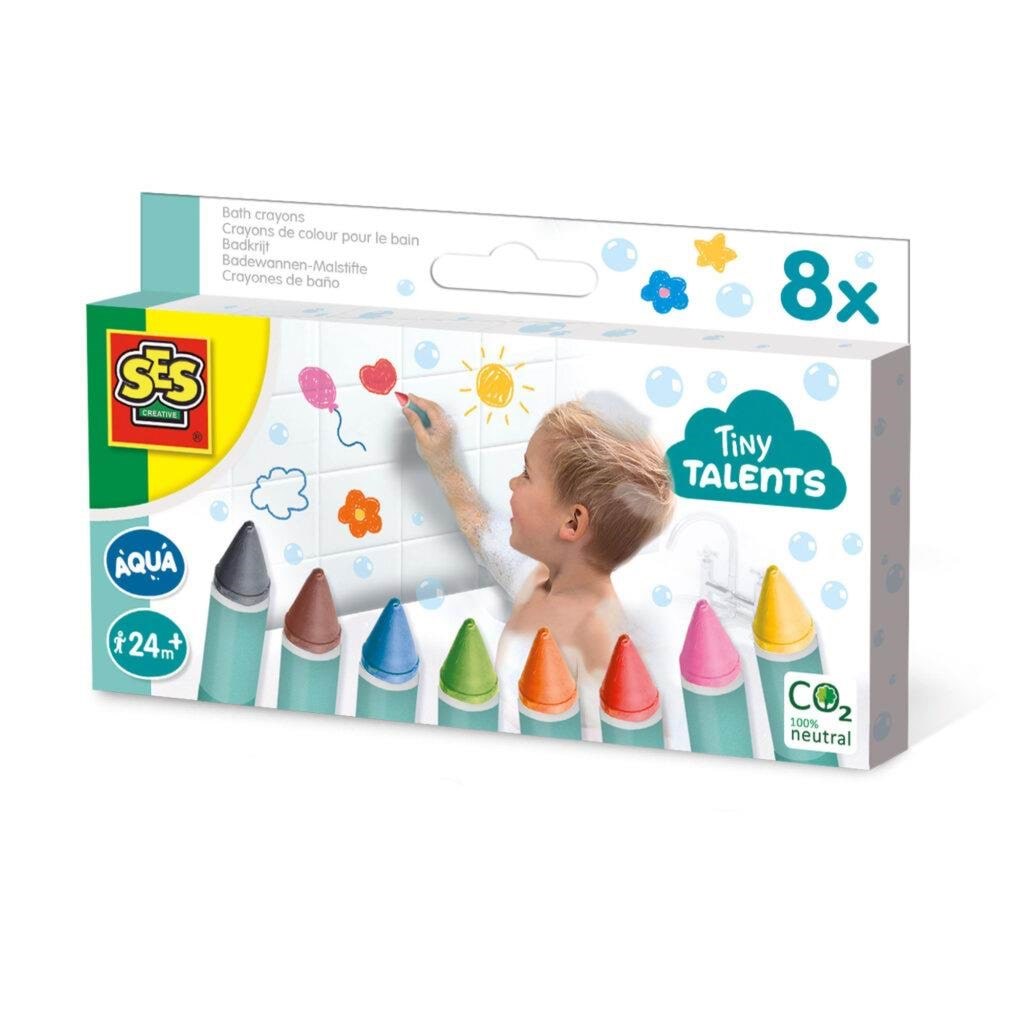 SES Creative Tiny Talents Bath Chalk - 8 Colors Babylegetøj 13050