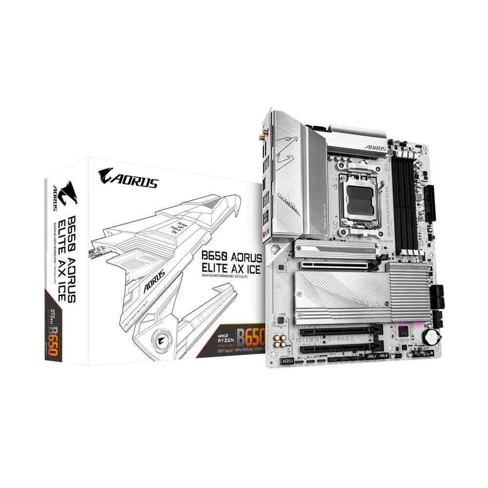 GIGABYTE B650 AORUS ELITE AX ICE Bundkort - AMD B650 - AMD AM5 - DDR5 RAM - ATX