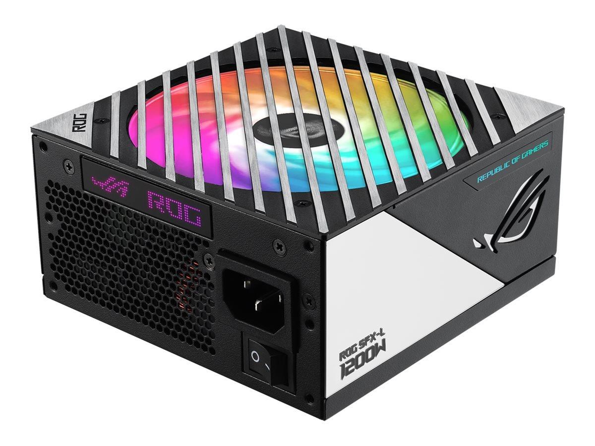 ASUS ROG Loki SFX-L 1200 Strømforsyning - 1200 Watt - 120 mm - ATX 3.1 - 80 Plus Titanium certified Strømforsyning Sort med RGB LED lys 90YE00N0-