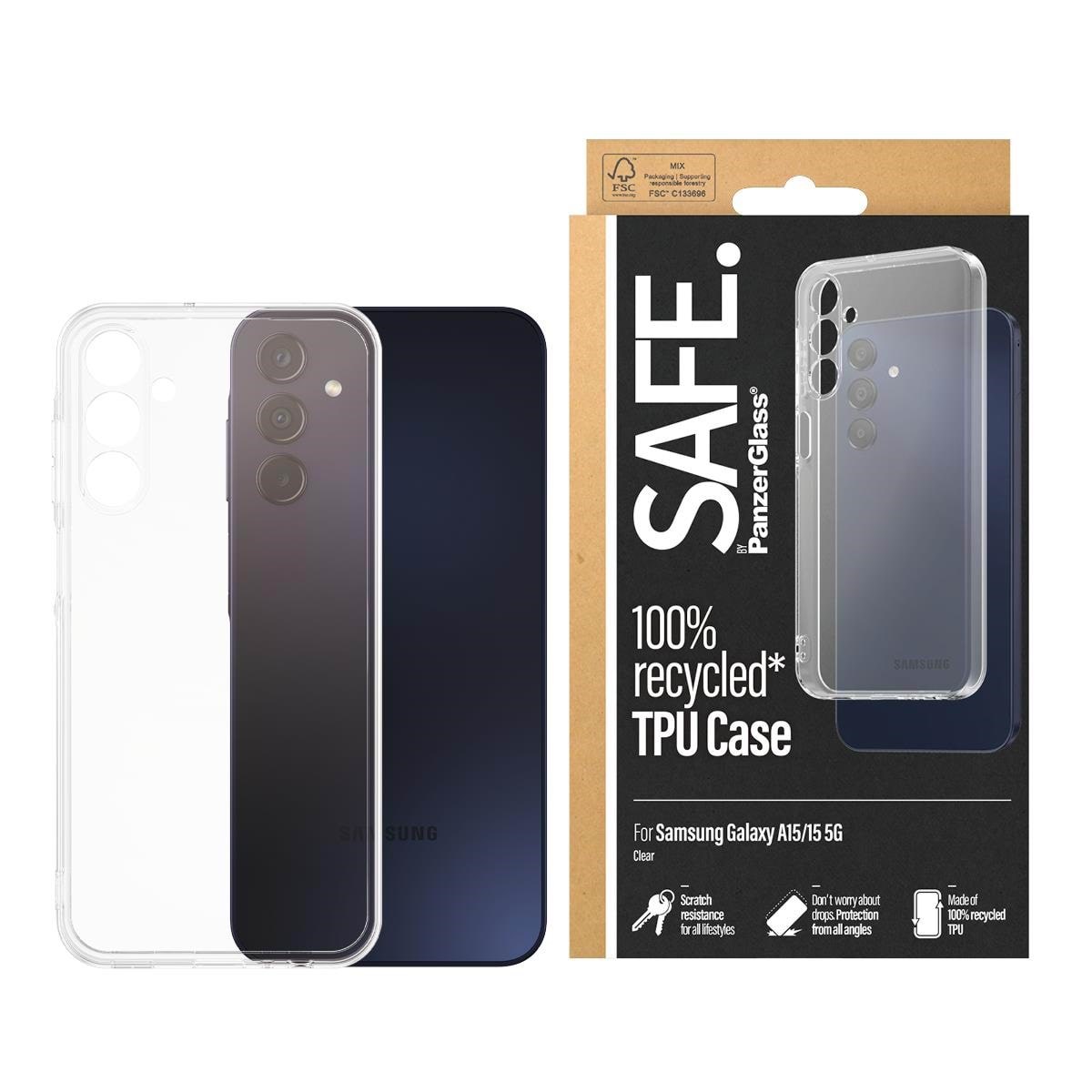 SAFE by PanzerGlass TPU Case Samsung Galaxy A15 | A15 5G | Transparent Mobilcover SAFE95679