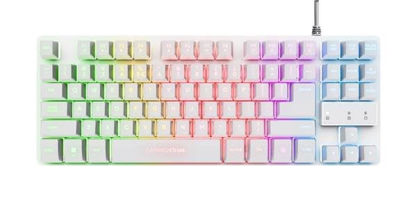 Trust GXT 833W Thado TKL Keyboard white - Gaming Tastatur - Nordisk - Hvid
