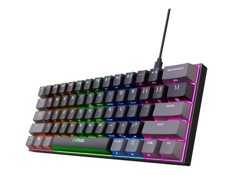 Trust GXT867 ACIRA 60% - Gaming Tastatur - Nordisk - Sort Tastatur 25452