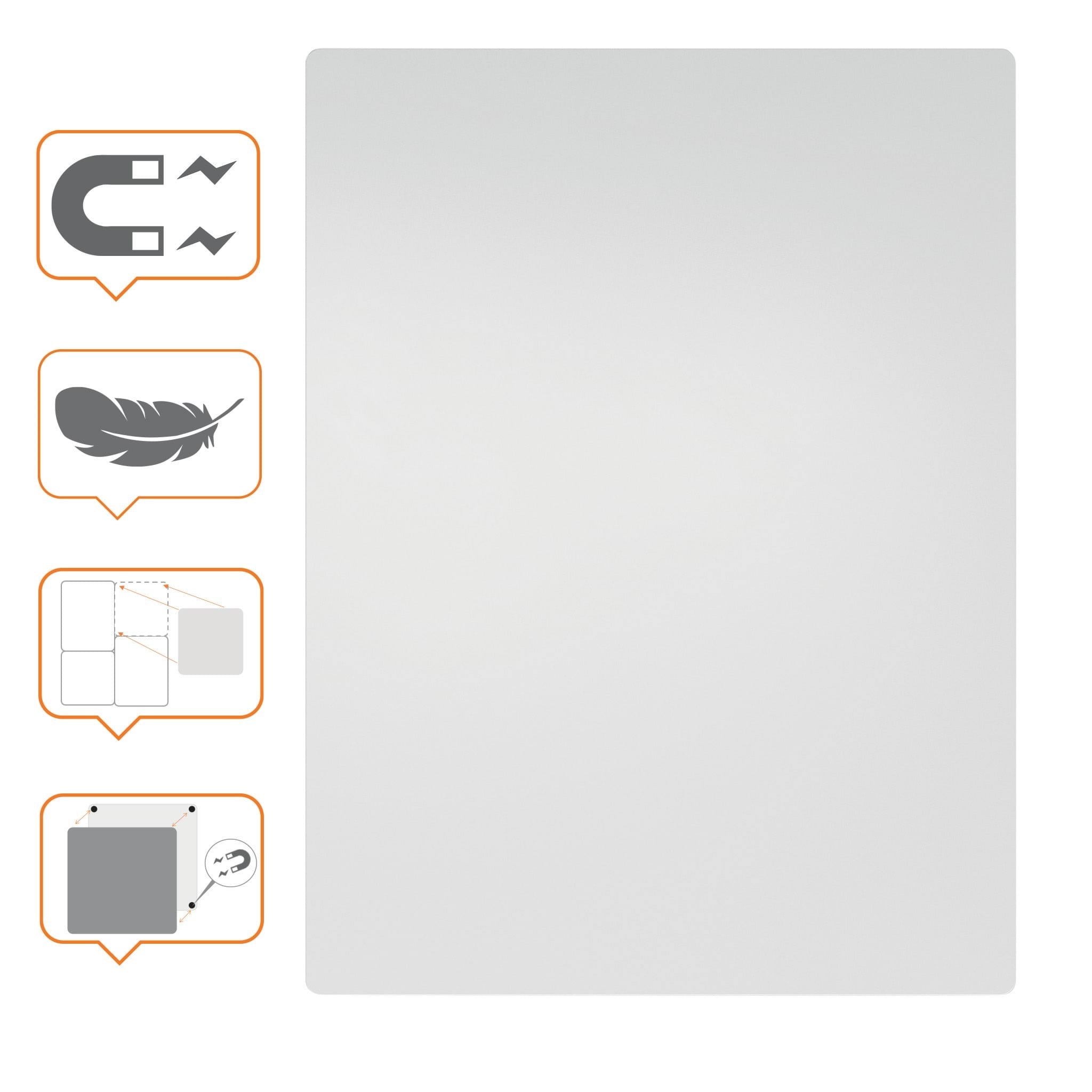 Nobo rammeløs magnetisk modulær whiteboard 60x45cm Konference Præsentation 1915656