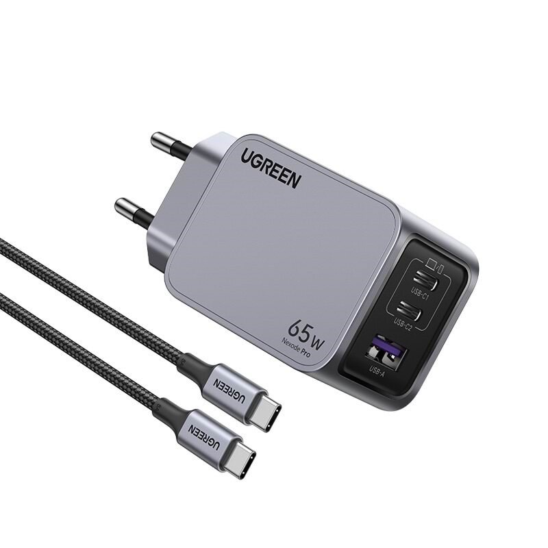 UGREEN Nexode Pro 65W 3-port GaN-Hurtigoplader Mobil Oplader 25871