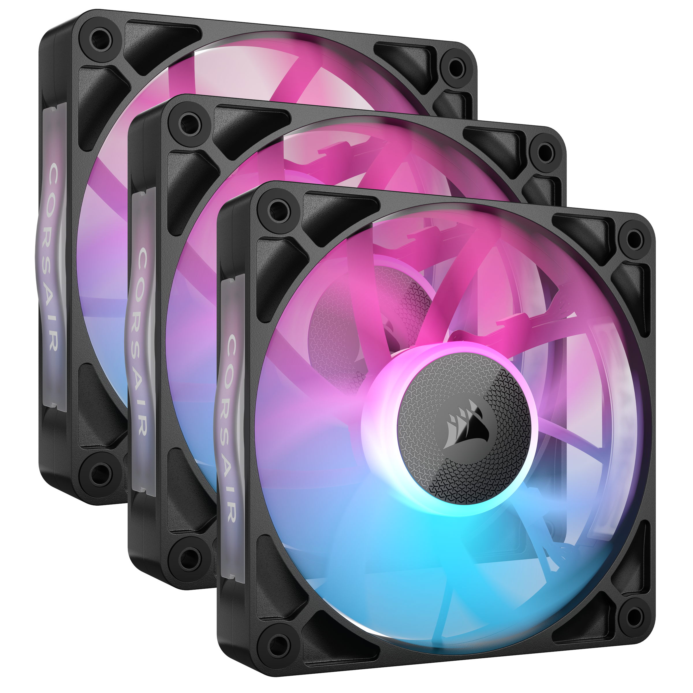 Corsair iCUE LINK RX120 RGB 3-pack - Kabinet køler - 120mm - Sort med RGB LED lys - 36 dBA Kabinetkøler CO-9051018-WW