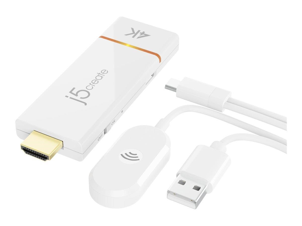 j5create ScreenCast 4K Wireless Display Adapter Transceiver JVAW76-N
