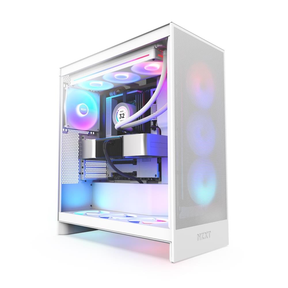 NZXT H7 Flow RGB (2024) - All White - Kabinet - Miditower - Hvid Kabinet CM-H72FW-R1