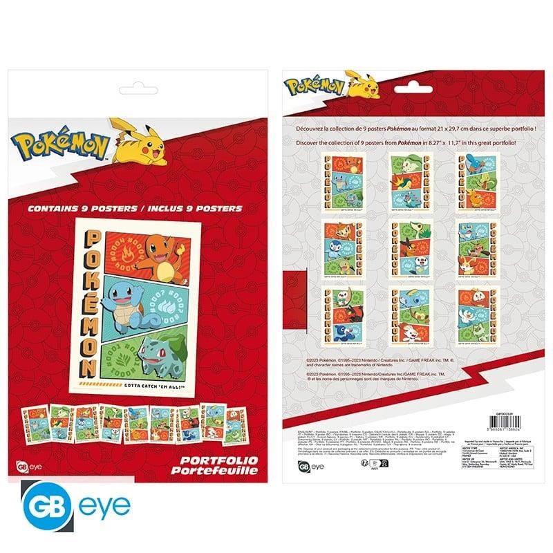 ABYstyle - POKEMON Portfolio 9 Posters Starters (21x29.7cm) - Plakat Merchandise GBYDCO529