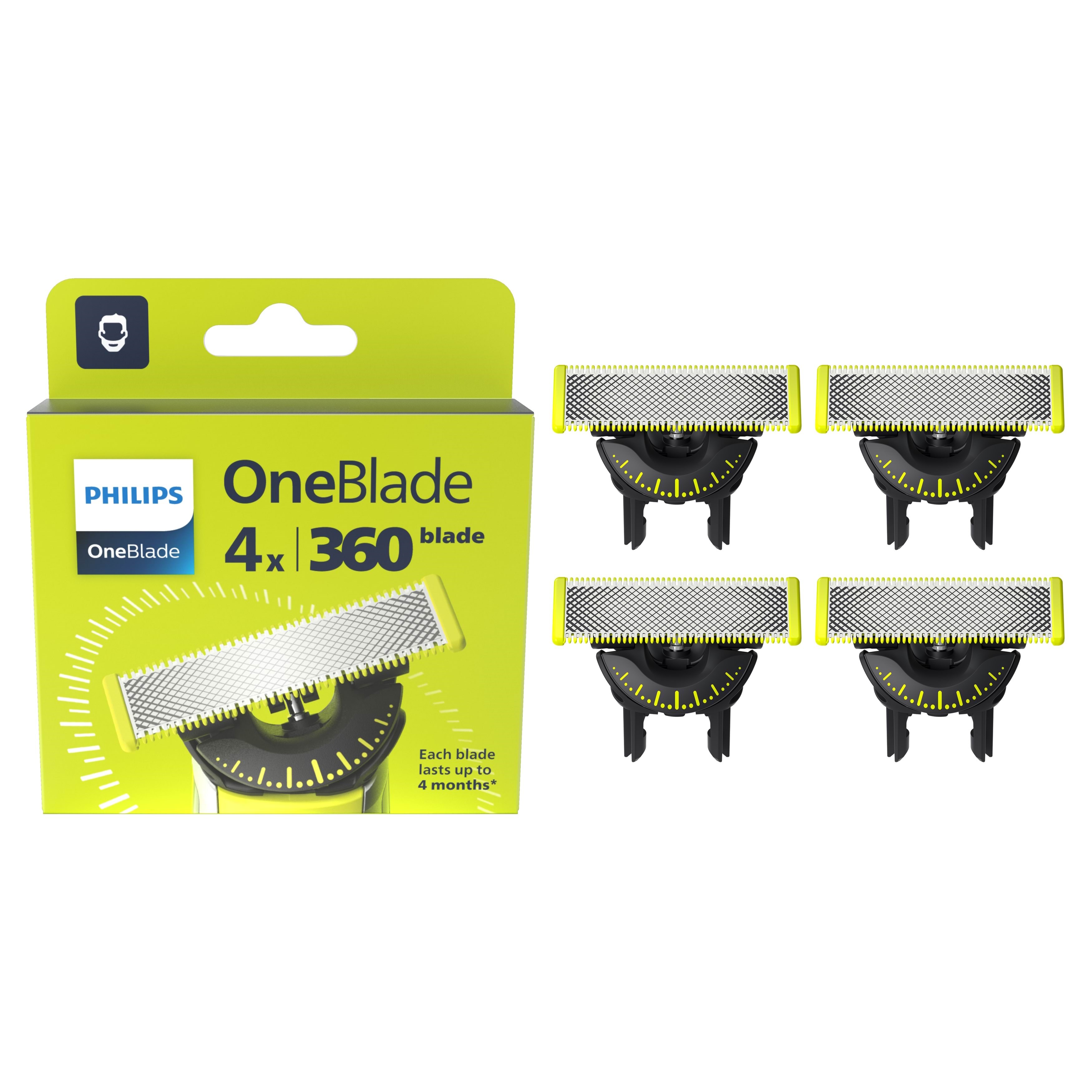 Philips Tilbehør OneBlade QP440 - replacement blade 4 pcs Barbermaskine QP440/50
