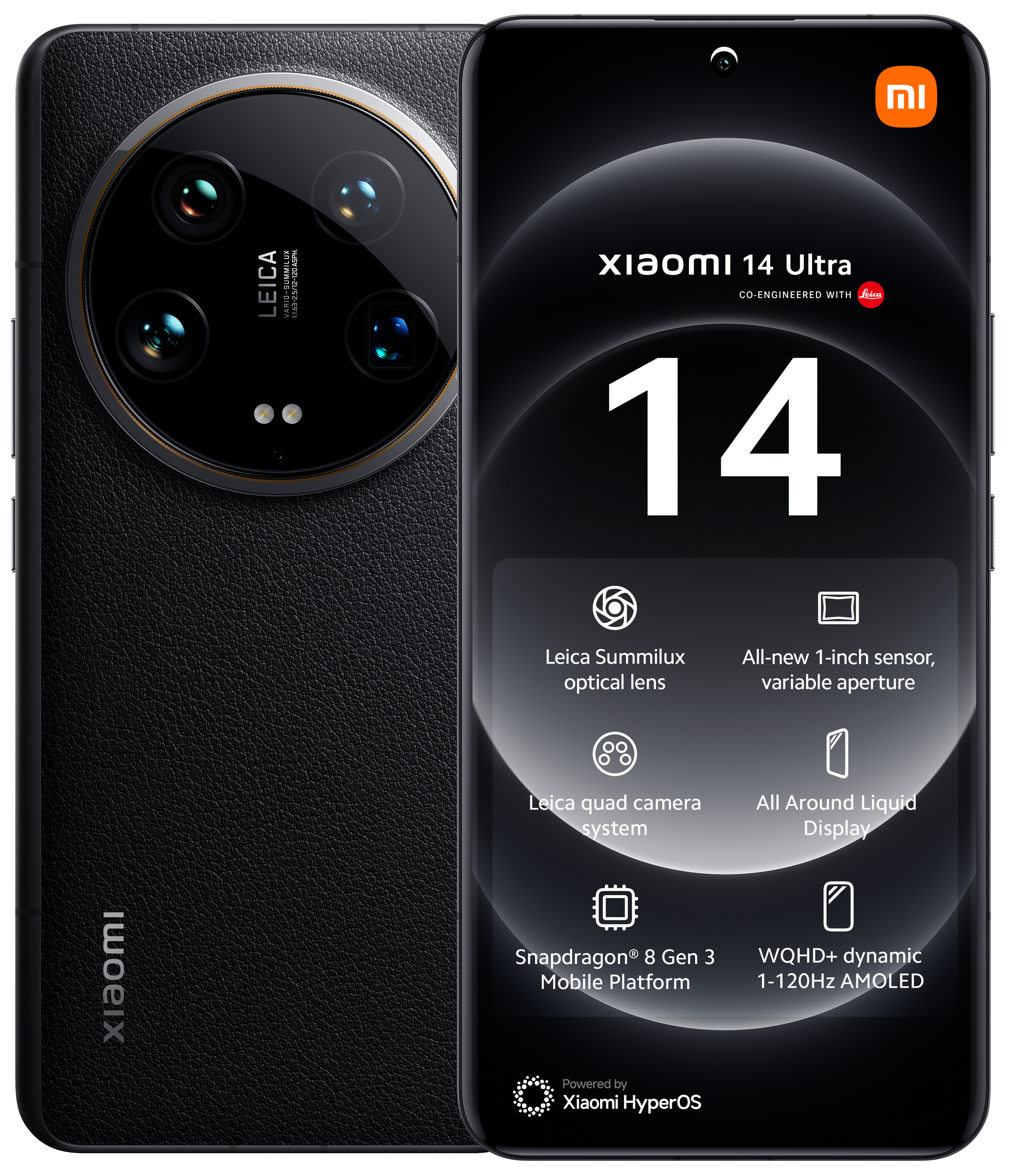 Xiaomi 14 Ultra 512GB/16GB - Black Mobiltelefon Sort MZB0G86EU