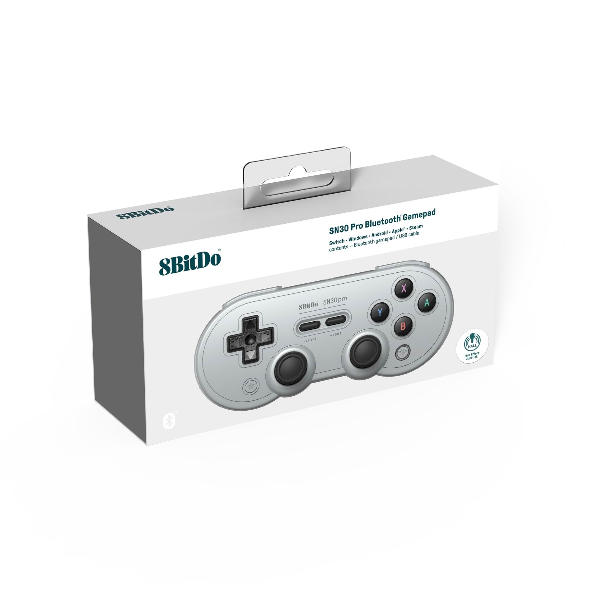 8BitDo SN30 Pro Bluetooth Controller (Hall Effect) - Grey - Wireless Controller - Android Spil Tilbehør RET00413