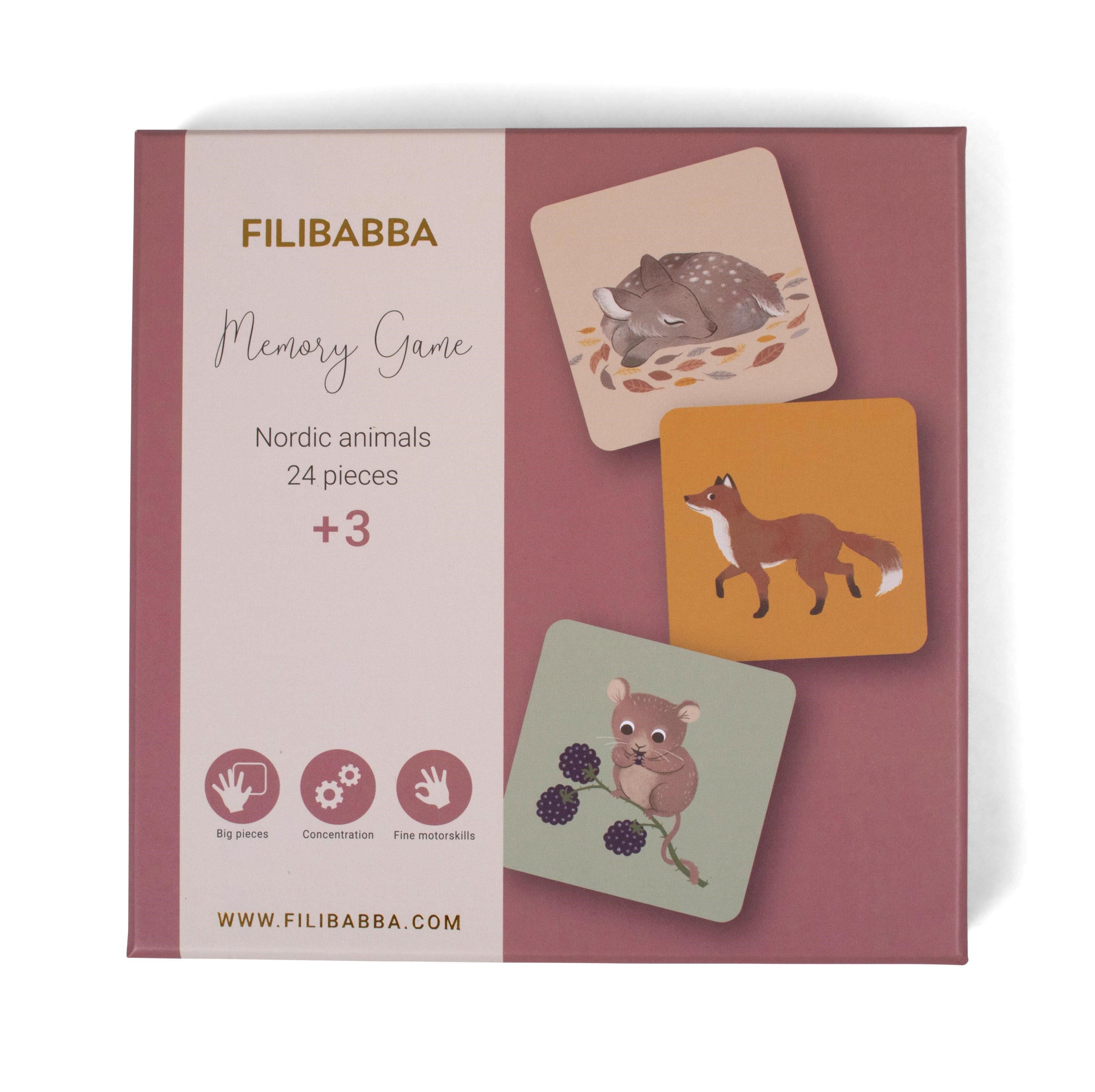Filibabba Memory game - Nordic animals Babylegetøj FI-02172