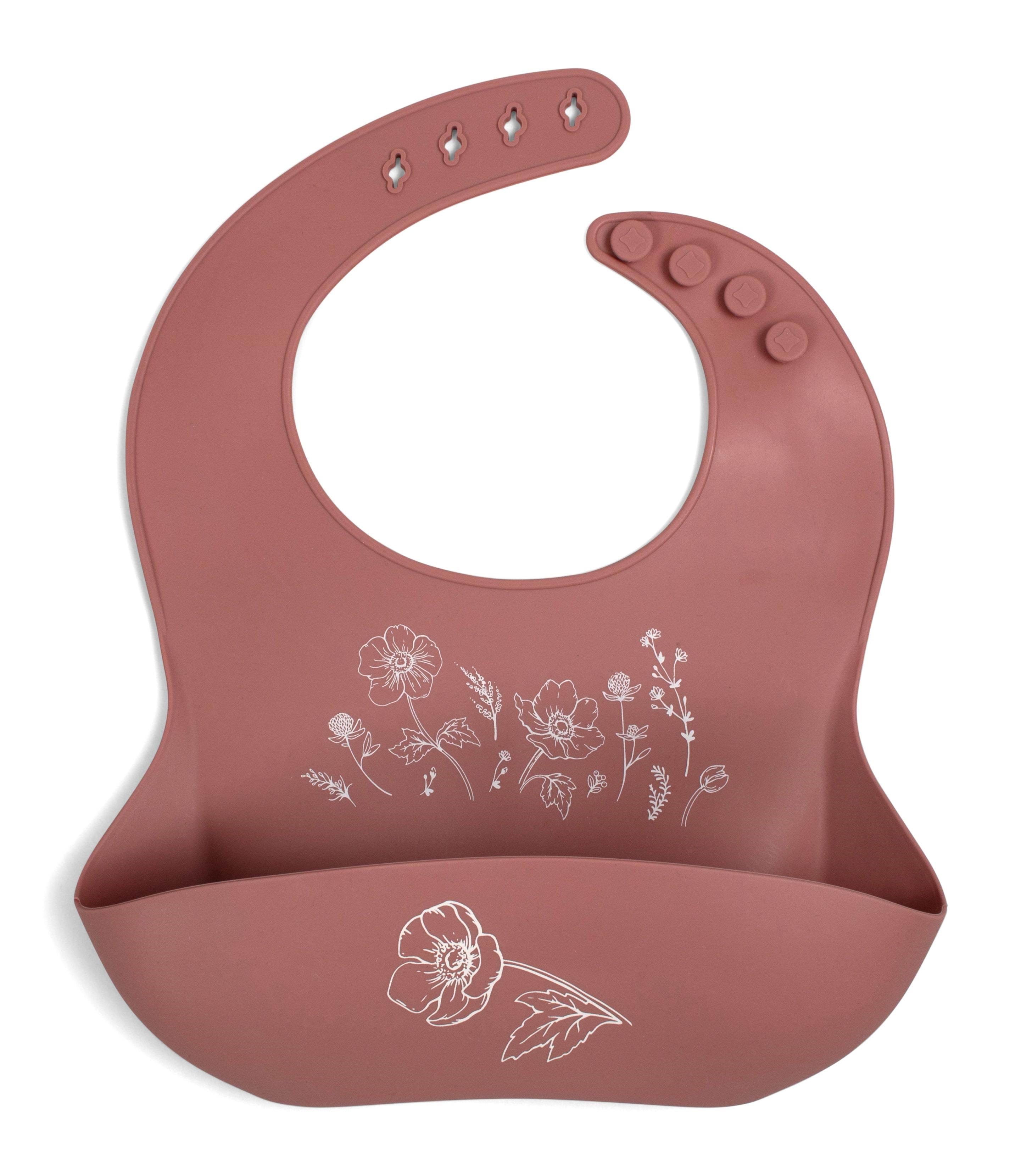 Filibabba Silicone bib with print - Fall Flowers Babyudstyr FI-02246