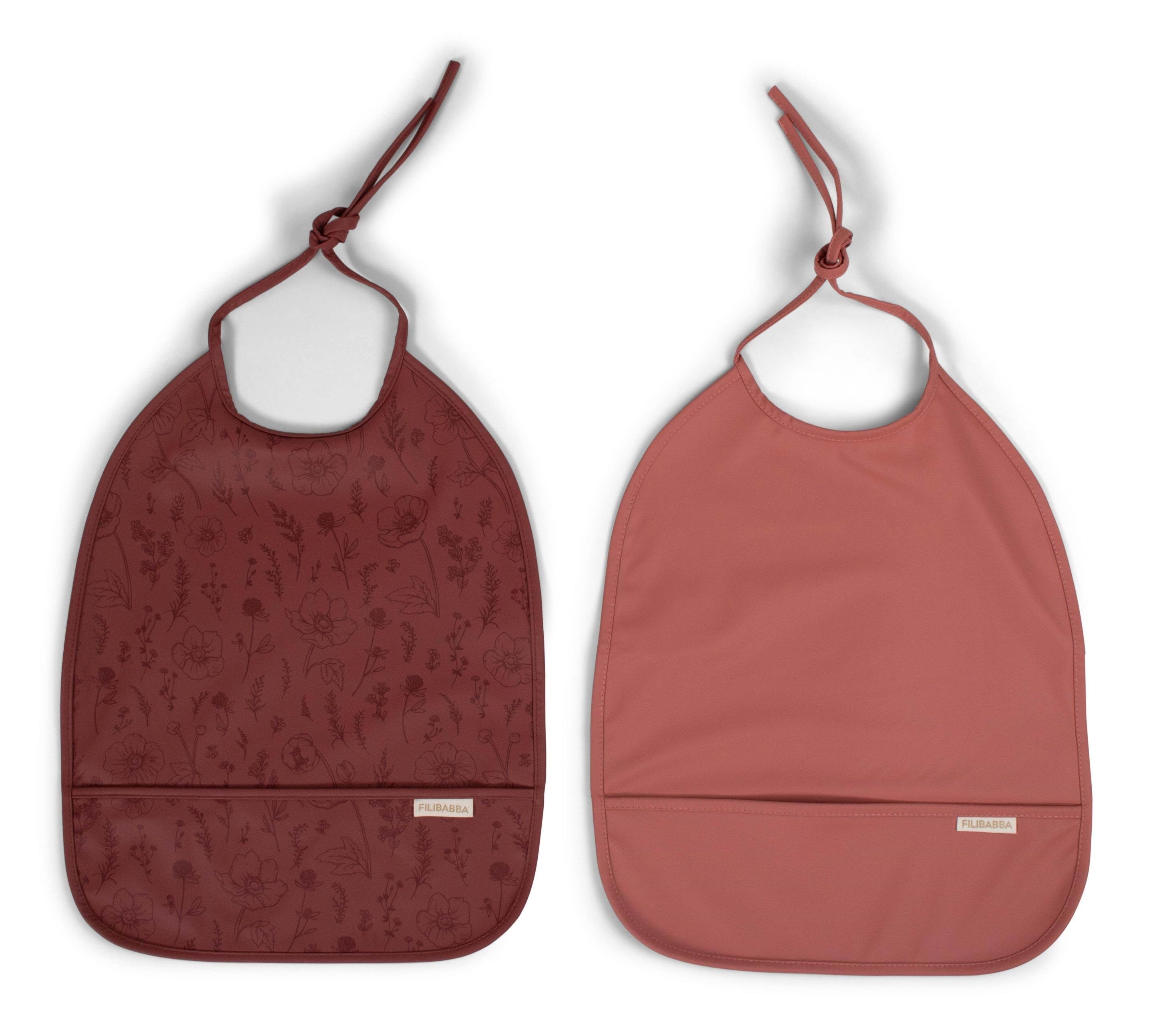 Filibabba Bib with ties 2-pack - Fall Flowers Babyudstyr FI-02282