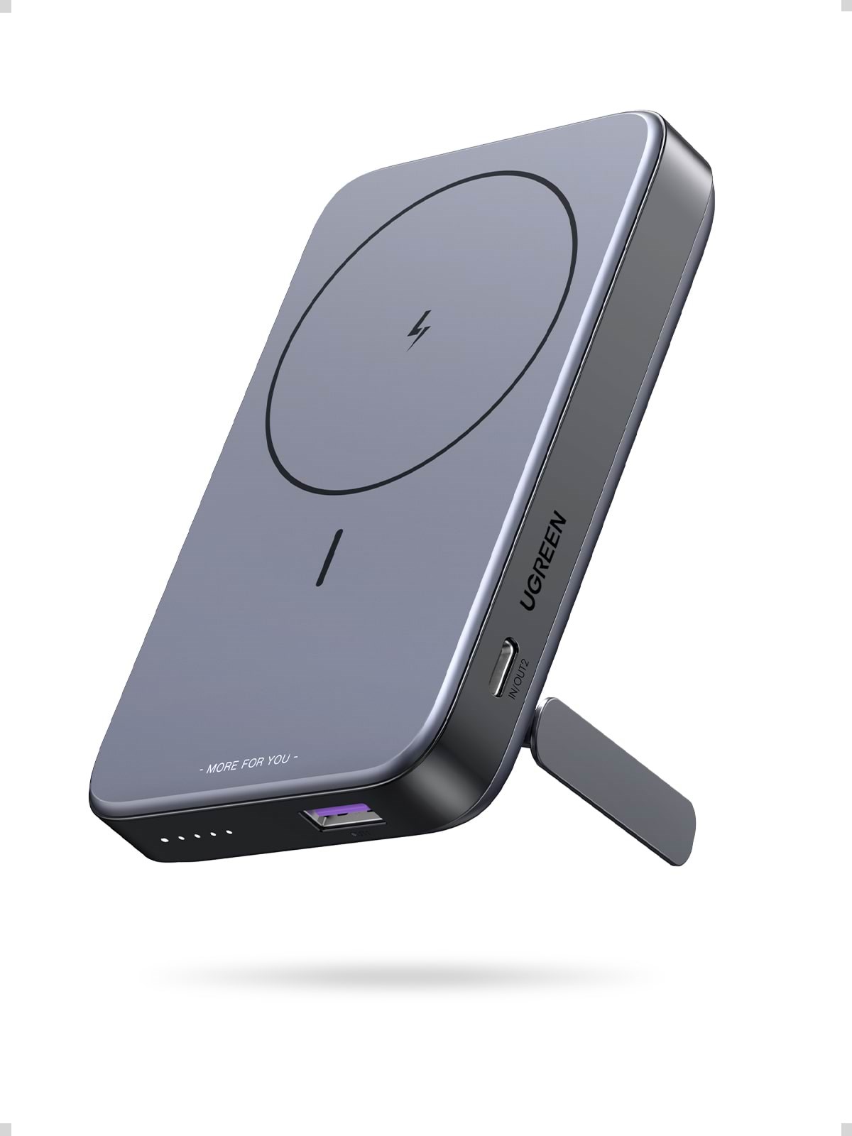 UGREEN Foldable Kickstand Magnetic Battery - 10000 mAh Powerbank Grå 15086