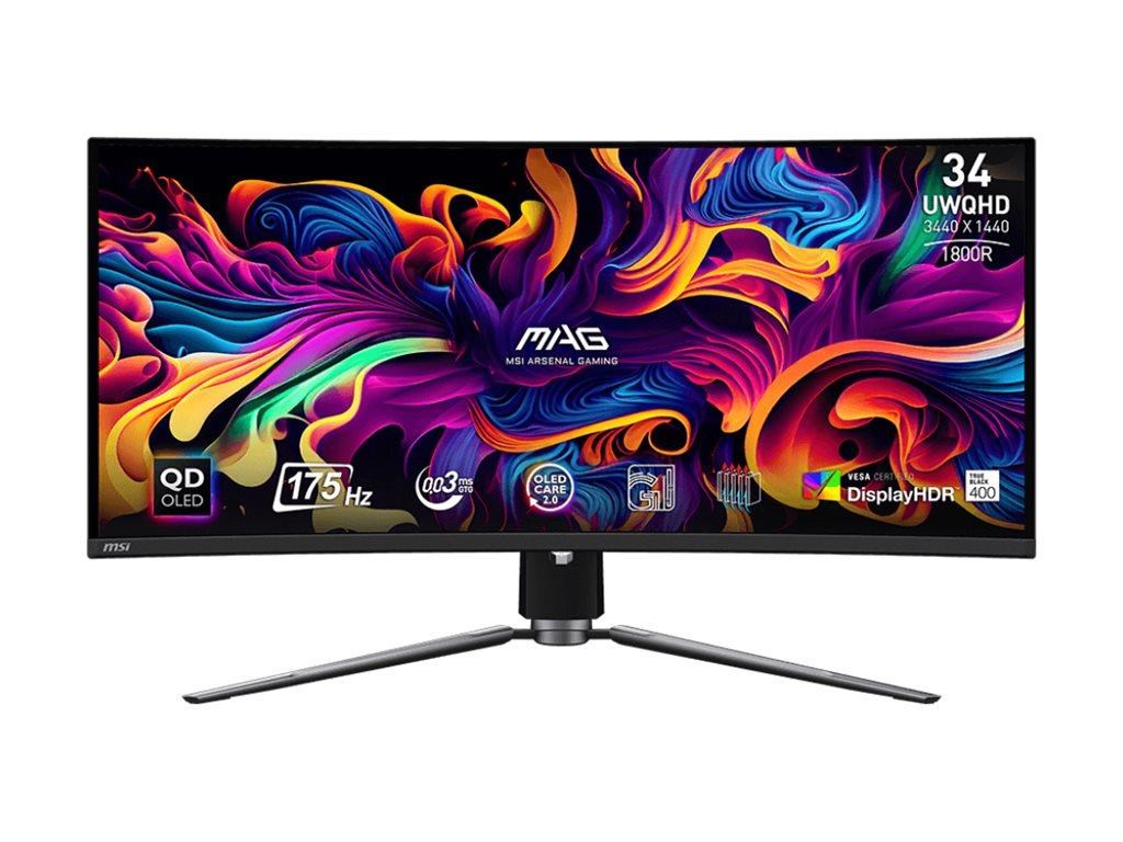 34" MSI MAG 341CQP QD-OLED Computerskærm Black
