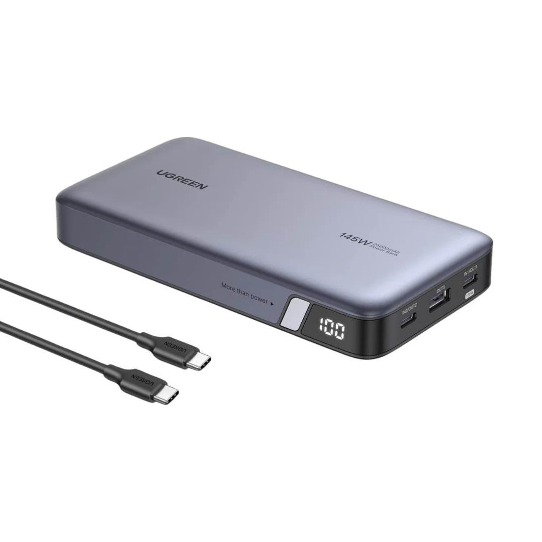 UGREEN 145 W tovejs hurtigopladning - 25000 mAh Powerbank Grå 90597A
