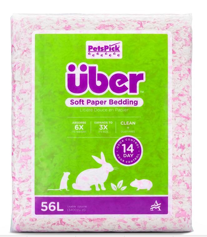 Über Papirstrøelse 56 L Pink/Hvid Gnavere 45064