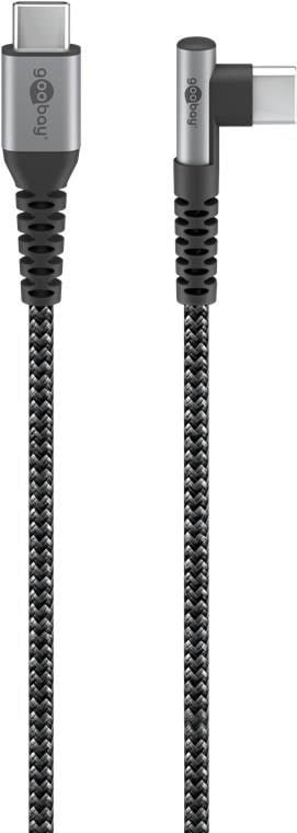 Pro USB-C USB-C - 90° - Sleeved - 2m - Grå Usb Kabel 4040849646607
