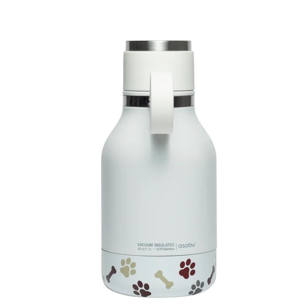 ASOBU Stainless Steel Dog Bowl Bottle White 975ml Hundeudstyr 84259103974