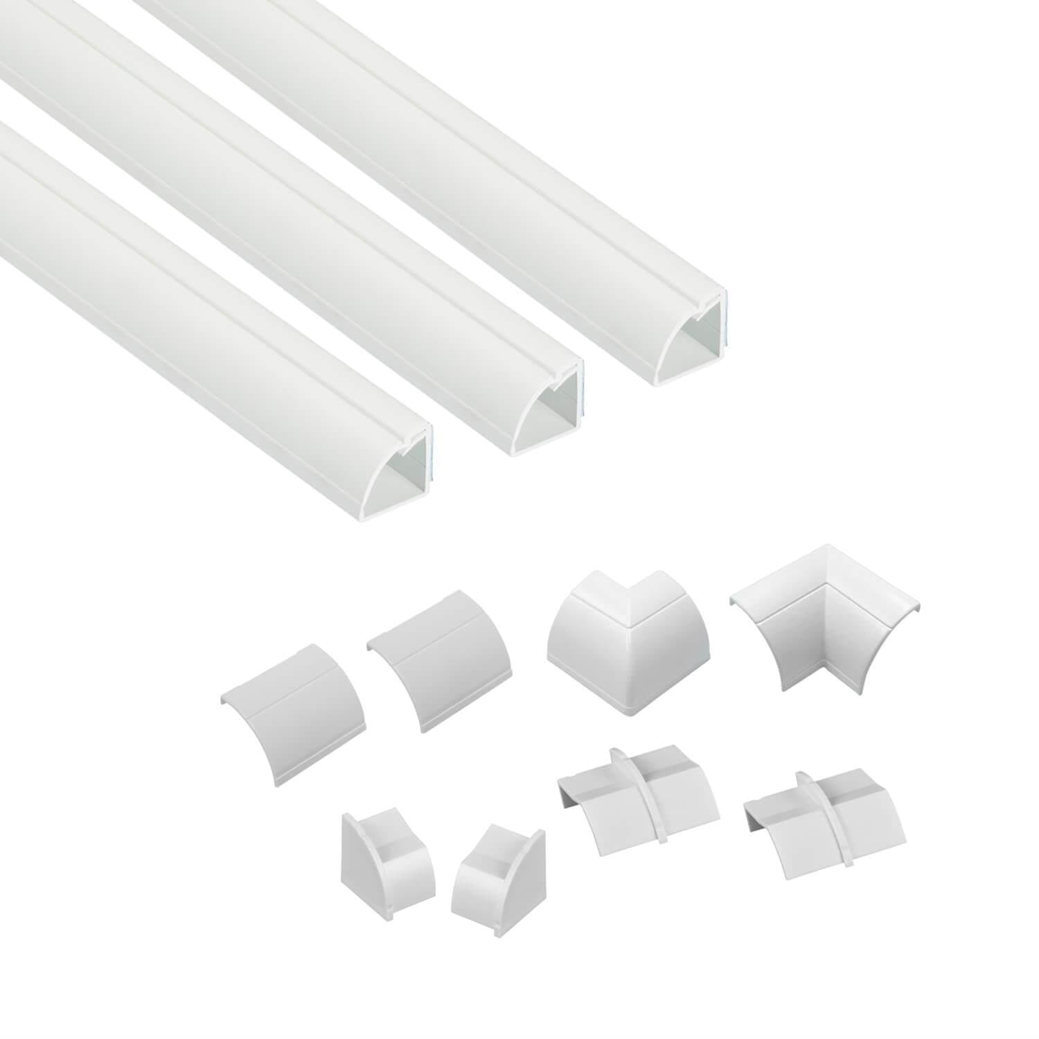 D-LINE Cable duct kit 22x22mm 3x Cable duct/Accessories 1.0m Kabel Organisering Hvid 2222W-1MKIT