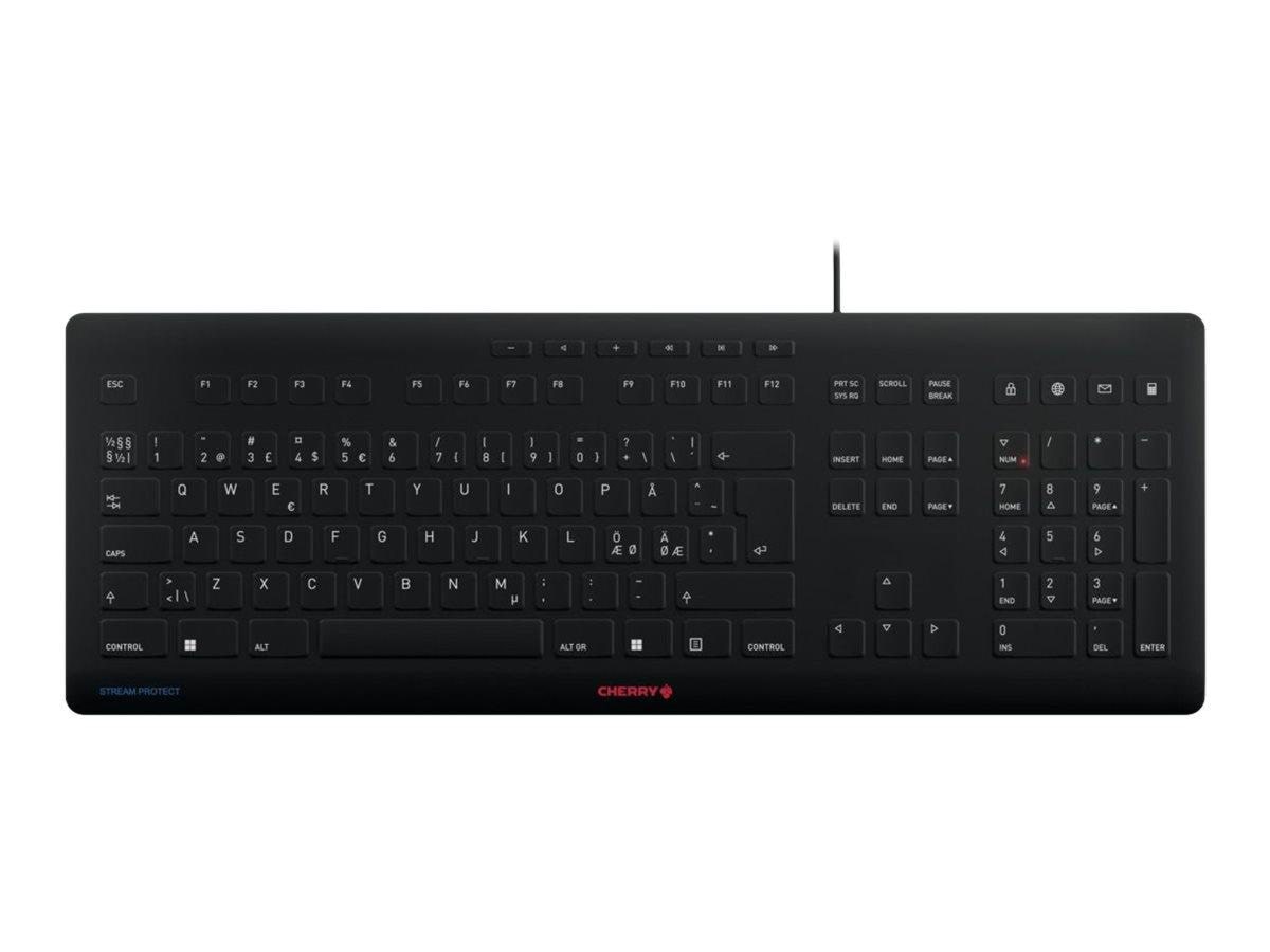 Cherry STREAM KEYBOARD - Tastatur - Nordisk - Sort Tastatur JK-8502PN-2