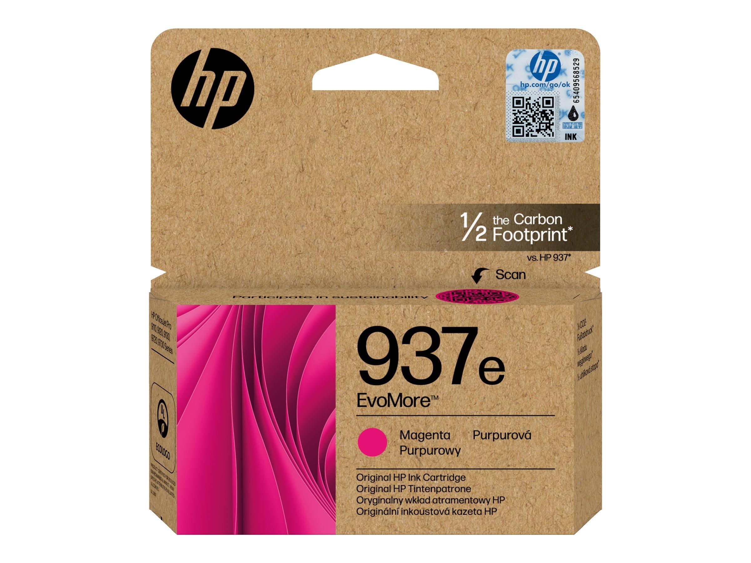 HP 937e / 4S6W7NE EvoMore Magetna Ink Printerpatron Og Toner Magenta