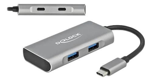 DeLOCK - hub - 4 ports USB hub - USB 3.0 - 4 ports - Sølv Usb Hub 63260