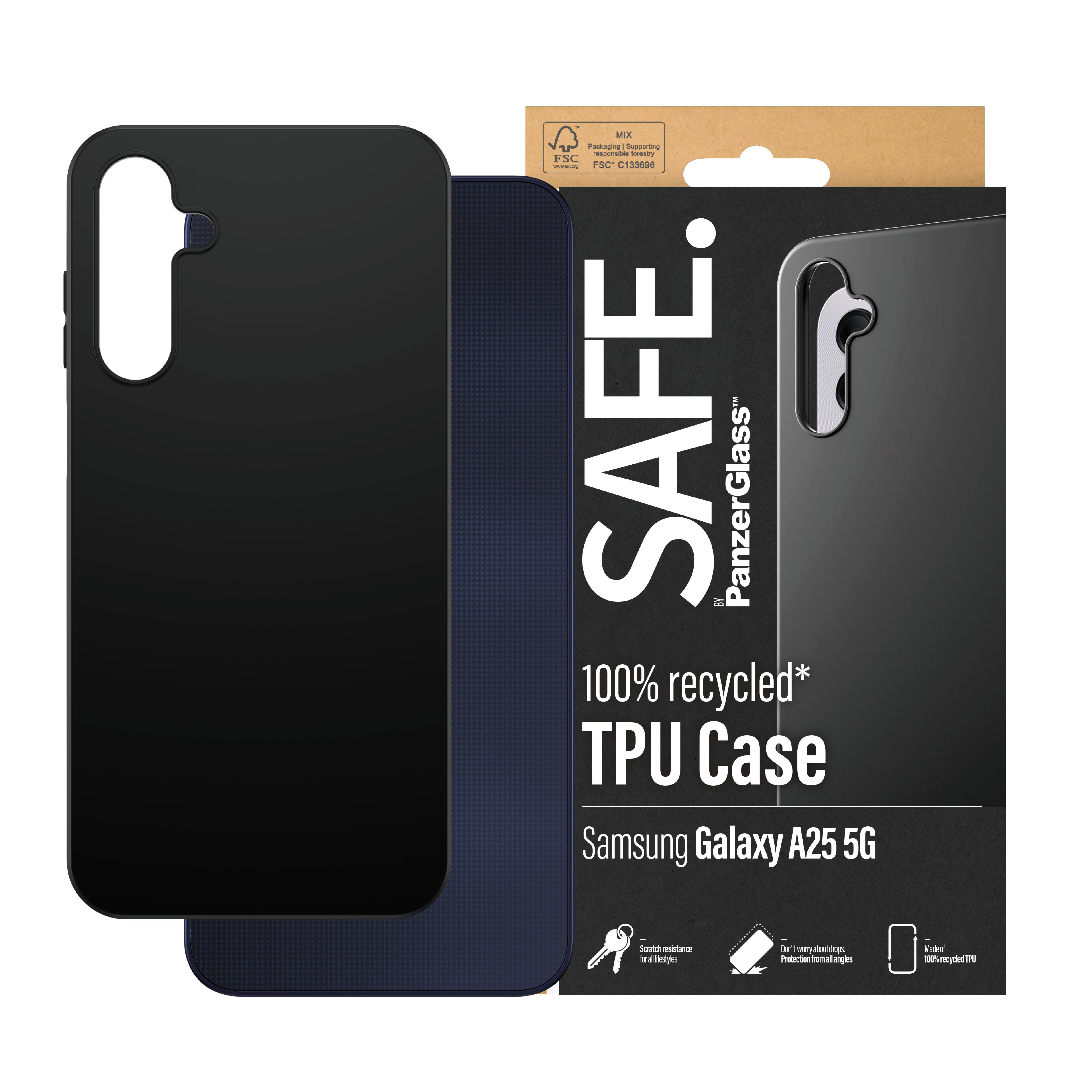 SAFE by PanzerGlass TPU Case Samsung Galaxy A25 5G | Black Mobilcover SAFE95685