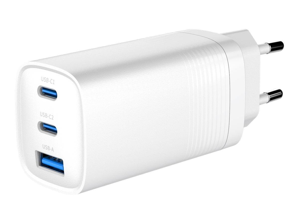 Gembird Universal GaN USB charger QC 3.0 & PD 65W 2-port - White Mobil Oplader TA-UC-PDQC65-01-W