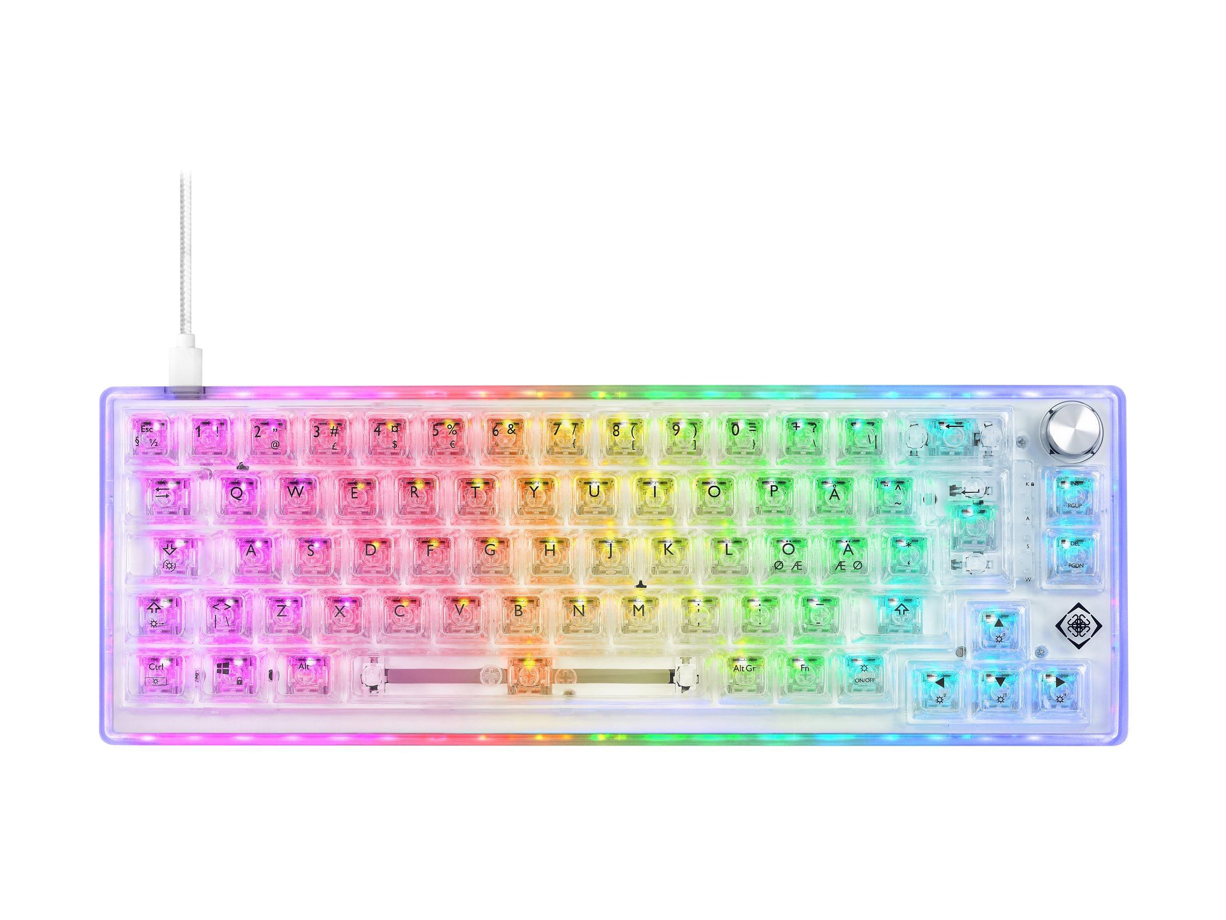 Deltaco GAMING DK460 Transparent Mechanical Keyboard - Gaming Tastatur - Uden Numpad - Nordisk - Transparent